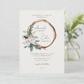 Elegant minimalist Winter Wreatwhite Green Kaart (Staand voorkant)