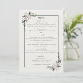 Elegant minimalist Winter Wreatwhite Green Menu (Staand voorkant)