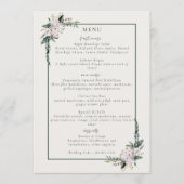 Elegant minimalist Winter Wreatwhite Green Menu (Voorkant)
