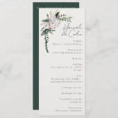 Elegant minimalist Winter Wreatwhite Green Programmakaart (Voorkant / Achterkant)