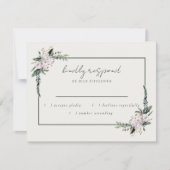 Elegant minimalist Winter Wreatwhite Green RSVP (Voorkant)