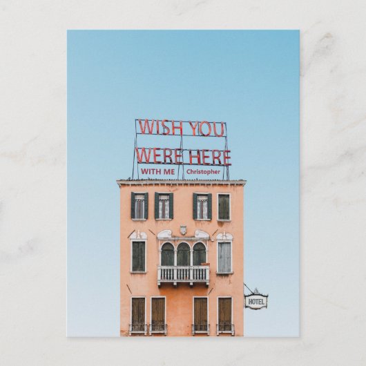 Elegant minimalist Wish je was hier bij mij Briefkaart (Voorkant)