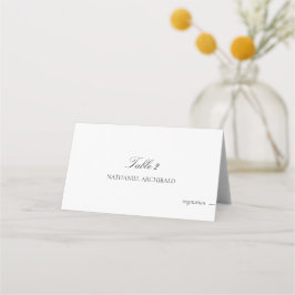 Elegant & Minimalist with Meal Choice Wedding Plaatskaartje