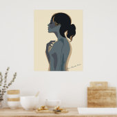 Elegant Minimalist Woman Art – Modern Boho Wall  Poster (Keuken)