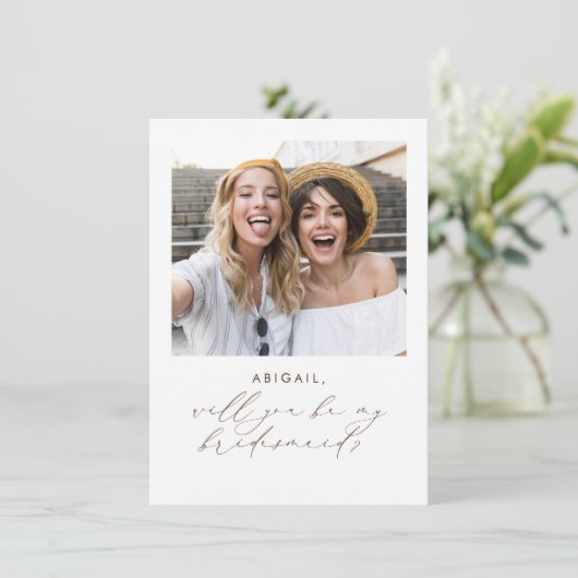 Elegant minimalist: word mijn Bridesmaid foto (Staand voorkant)