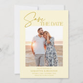 Elegant Minimalist Yellow Photo Save The Date (Voorkant)