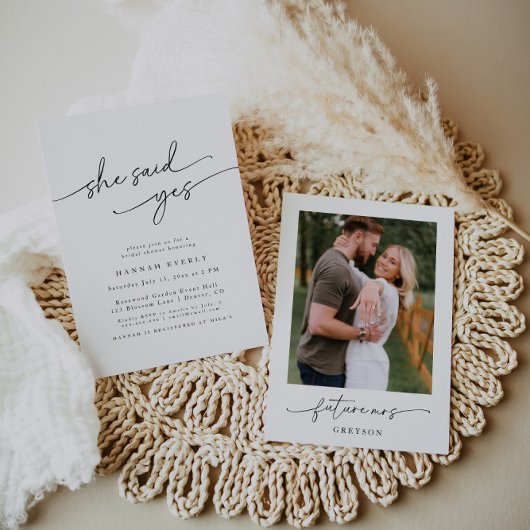 Elegant minimalist "Ze zei ja" Vrijgezellenfeest Kaart