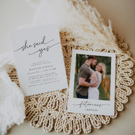 Elegant minimalist "Ze zei ja" Vrijgezellenfeest Kaart