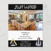 Elegant minimalist zojuist genoteerd makelaar flyer (Voorkant)