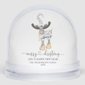 Elegant Minimalistic Nordic Merry Christmas  Sneeuwbol (Voorkant)