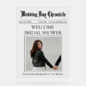 Elegant minimalistisch 1 foto krant Vrijgezellenfe Acryl Bord (Voorkant)