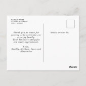 Elegant minimalistisch 2 foto's Baby shower Briefkaart (Achterkant)