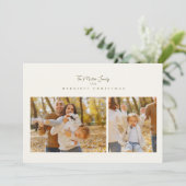 Elegant minimalistisch 3 foto collage script Happy Feestdagenkaart (Staand voorkant)