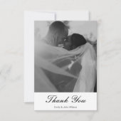 Elegant minimalistisch aangepast berichtenhuwelijk bedankkaart (Voorkant)