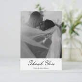 Elegant minimalistisch aangepast berichtenhuwelijk bedankkaart (Staand voorkant)