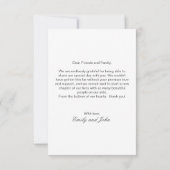 Elegant minimalistisch aangepast berichtenhuwelijk bedankkaart (Achterkant)