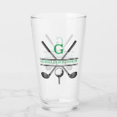 Elegant minimalistisch aangepast Golfmonogram Glas (Achterkant)