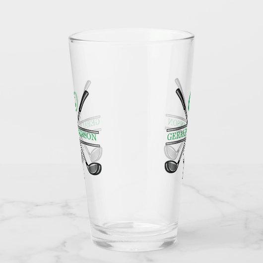 Elegant minimalistisch aangepast Golfmonogram Glas (Rechts)