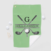 Elegant minimalistisch aangepast Golfmonogram Golfhanddoek (Insitu)