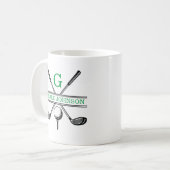Elegant minimalistisch aangepast Golfmonogram Koffiemok (Voorkant links)