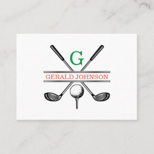 Elegant minimalistisch aangepast Golfmonogram Visitekaartje
