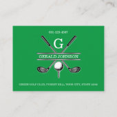 Elegant minimalistisch aangepast Golfmonogram Visitekaartje (Achterkant)
