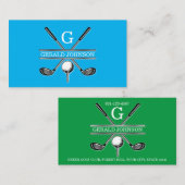 Elegant minimalistisch aangepast Golfmonogram Visitekaartje (Voorkant / Achterkant)