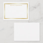 Elegant, minimalistisch, aanpasbaar, goud metallic notitiekaartje (Voorkant / Achterkant)