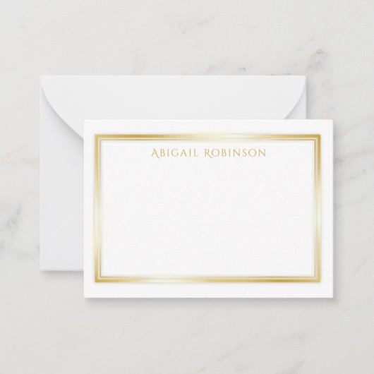 Elegant, minimalistisch, aanpasbaar, goud metallic notitiekaartje (Voorkant)