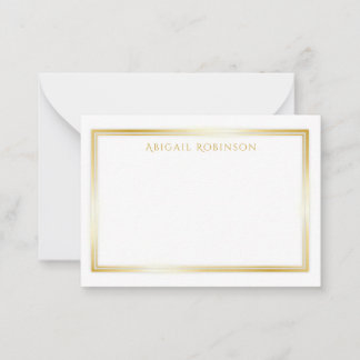 Elegant, minimalistisch, aanpasbaar, goud metallic notitiekaartje