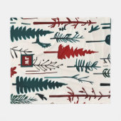 Elegant minimalistisch Abstract bos monogram Fleece Deken (Voorkant (Horizontaal))