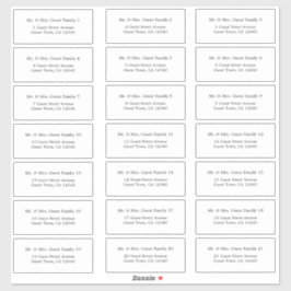 Elegant minimalistisch Adresetiket voor weddenscha Sticker