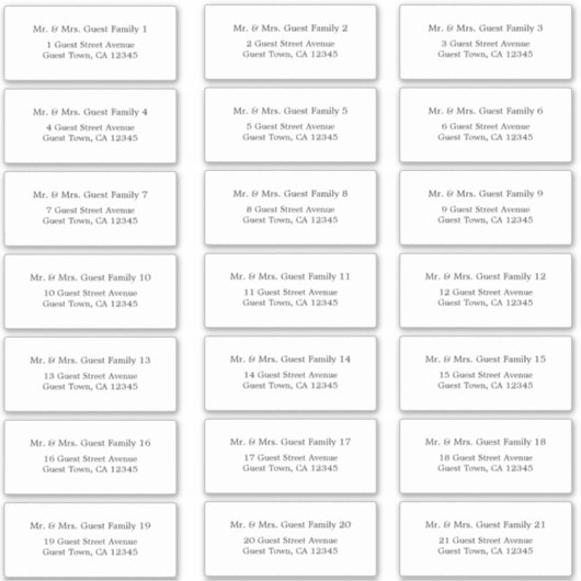 Elegant minimalistisch Adresetiket voor weddenscha Sticker (Voorkant)