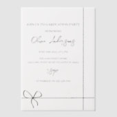 Elegant minimalistisch afstudeerfeest vellum uitnodigingen (Voorkant)