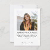 Elegant minimalistisch Afstuderen 2 foto Bedankkaart (Achterkant)