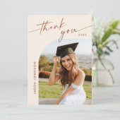 Elegant minimalistisch Afstuderen 2 foto Bedankkaart (Staand voorkant)