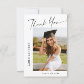 Elegant minimalistisch Afstuderen 2 foto Bedankkaart (Voorkant)