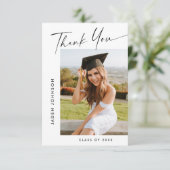 Elegant minimalistisch Afstuderen 2 foto Bedankkaart (Staand voorkant)