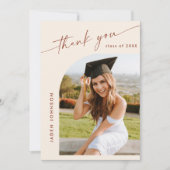 Elegant minimalistisch Afstuderen 2 foto QR code Bedankkaart (Voorkant)