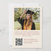 Elegant minimalistisch Afstuderen 2 foto QR code Bedankkaart (Achterkant)