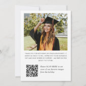 Elegant minimalistisch Afstuderen 2 foto QR code Bedankkaart (Achterkant)