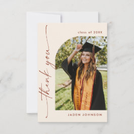 Elegant minimalistisch Afstuderen 2 foto QR code Bedankkaart