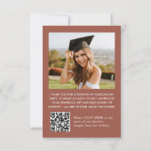 Elegant minimalistisch Afstuderen 2 foto QR code Bedankkaart (Achterkant)