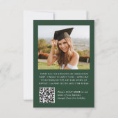 Elegant minimalistisch Afstuderen 2 foto QR code Bedankkaart (Achterkant)