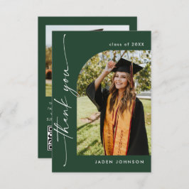 Elegant minimalistisch Afstuderen 2 foto QR code Bedankkaart