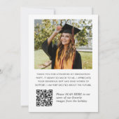 Elegant minimalistisch Afstuderen 2 foto QR code Bedankkaart (Achterkant)