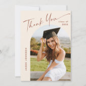 Elegant minimalistisch Afstuderen 2 foto QR code Bedankkaart (Voorkant)