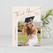 Elegant minimalistisch Afstuderen 2 foto QR code Bedankkaart (Staand voorkant)