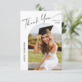 Elegant minimalistisch Afstuderen 2 foto QR code Bedankkaart (Staand voorkant)