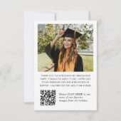 Elegant minimalistisch Afstuderen 2 foto QR code Bedankkaart (Achterkant)